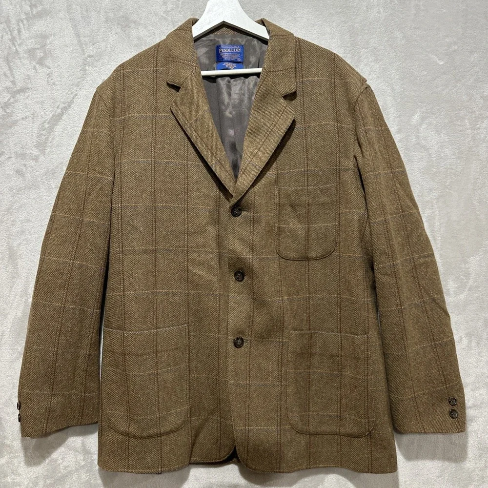 Pendleton Men's 3 Button Wool Blazer Jacket Men's Size XL Plaid